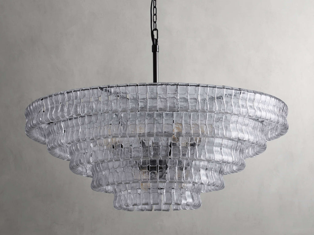 Curved Textured Glass Crown Chandelier