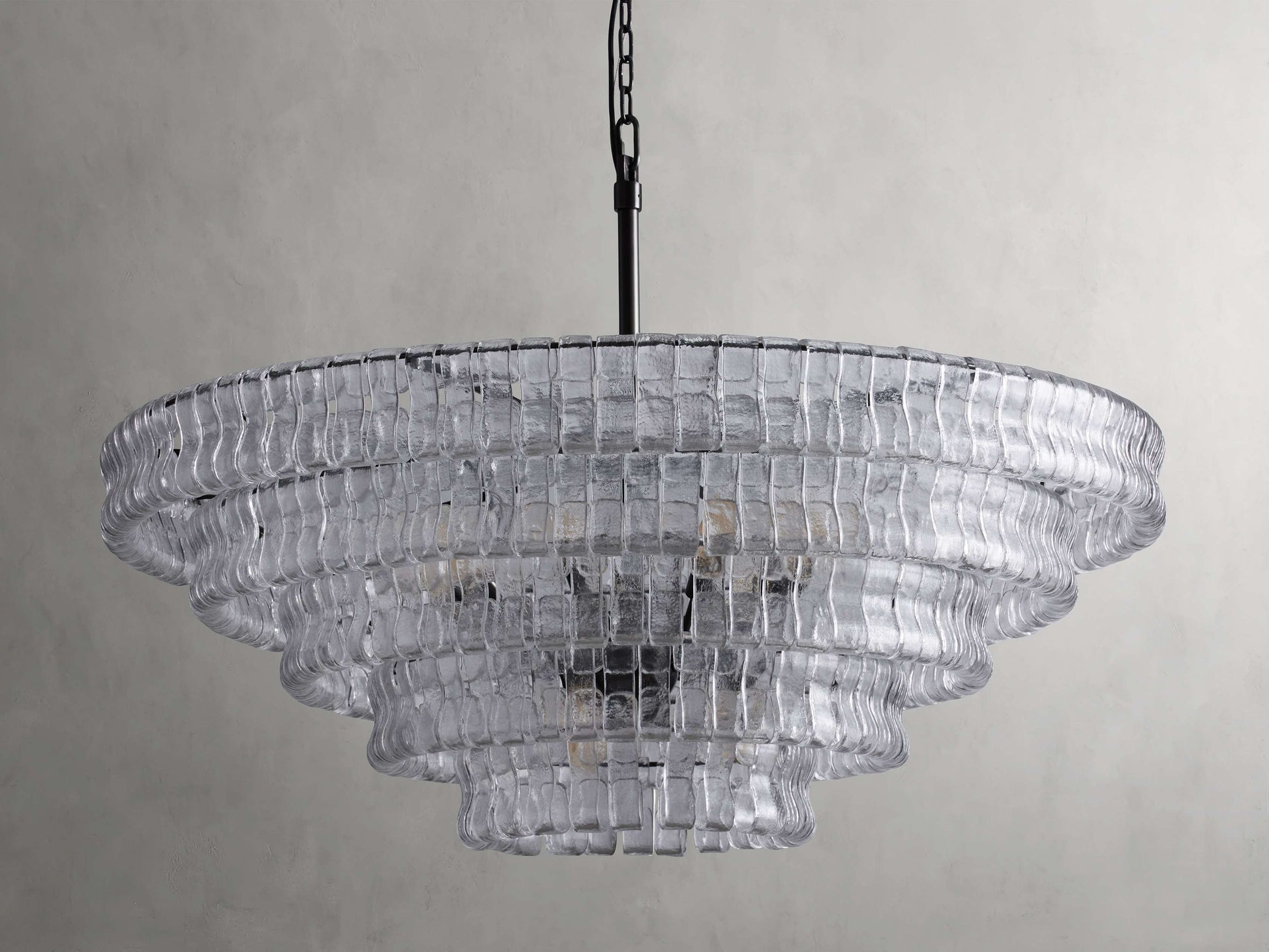 Curved Textured Glass Crown Chandelier