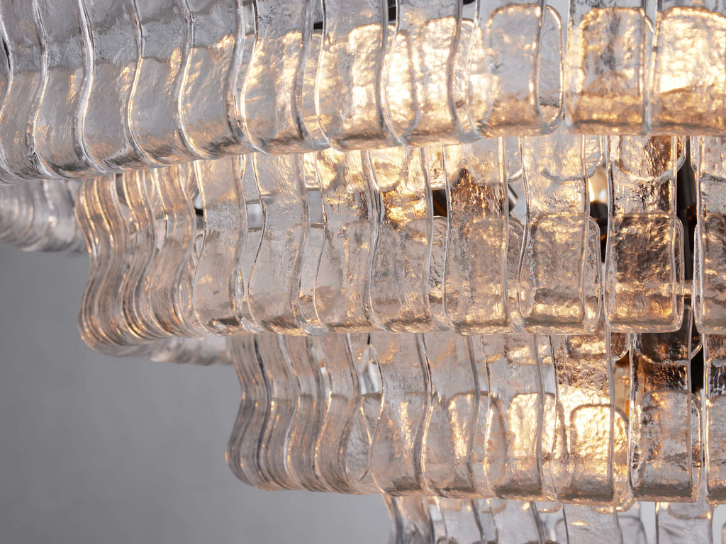 Curved Textured Glass Crown Chandelier