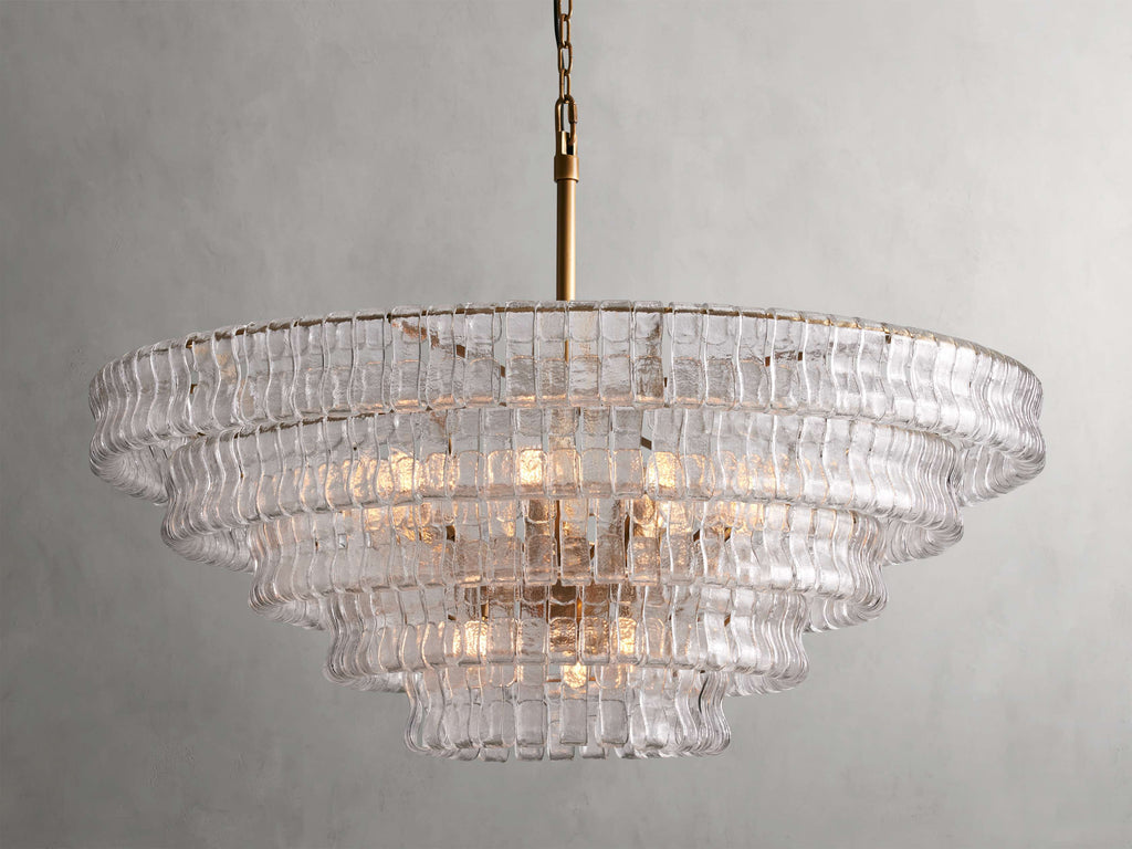Curved Textured Glass Crown Chandelier