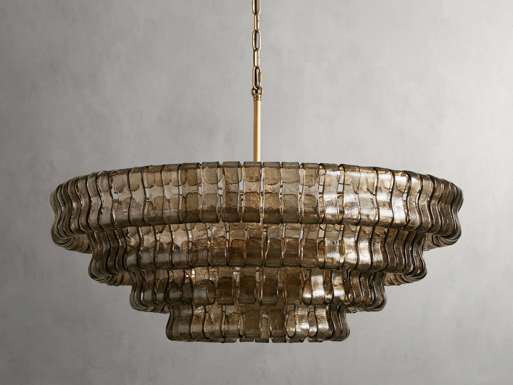 Curved Textured Glass Crown Chandelier