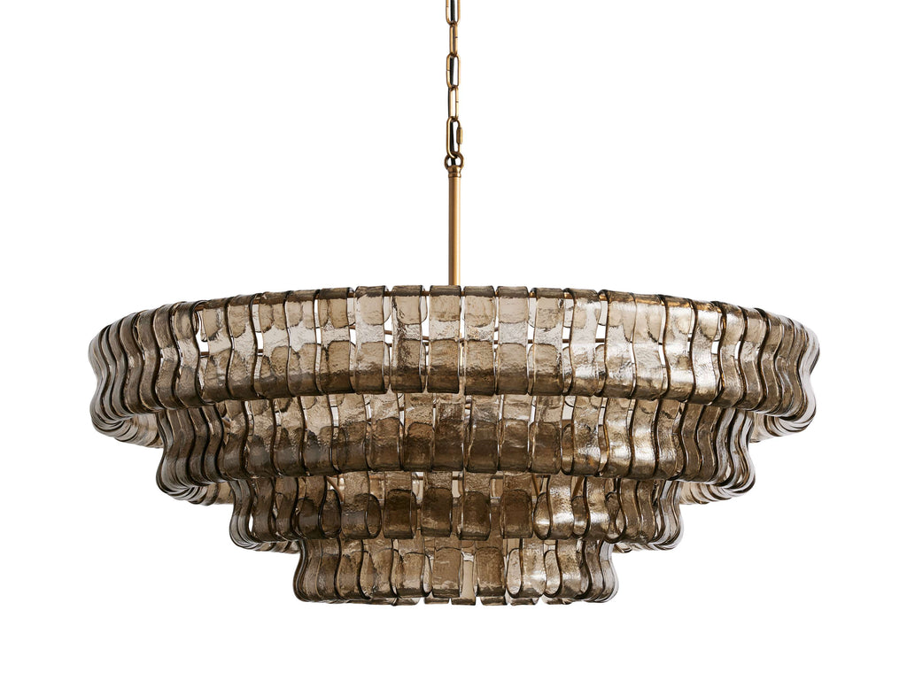 Curved Textured Glass Crown Chandelier