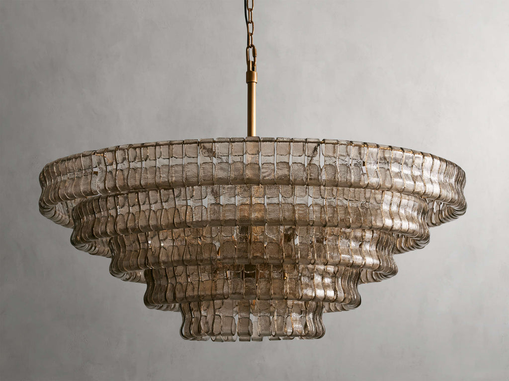 Curved Textured Glass Crown Chandelier