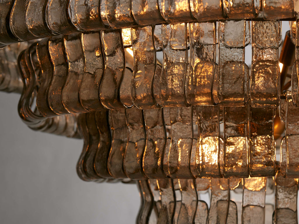 Curved Textured Glass Crown Chandelier