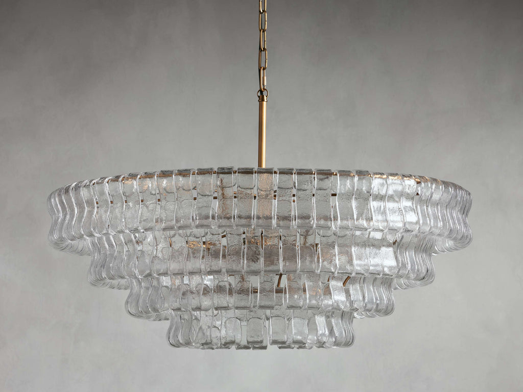 Curved Textured Glass Crown Chandelier