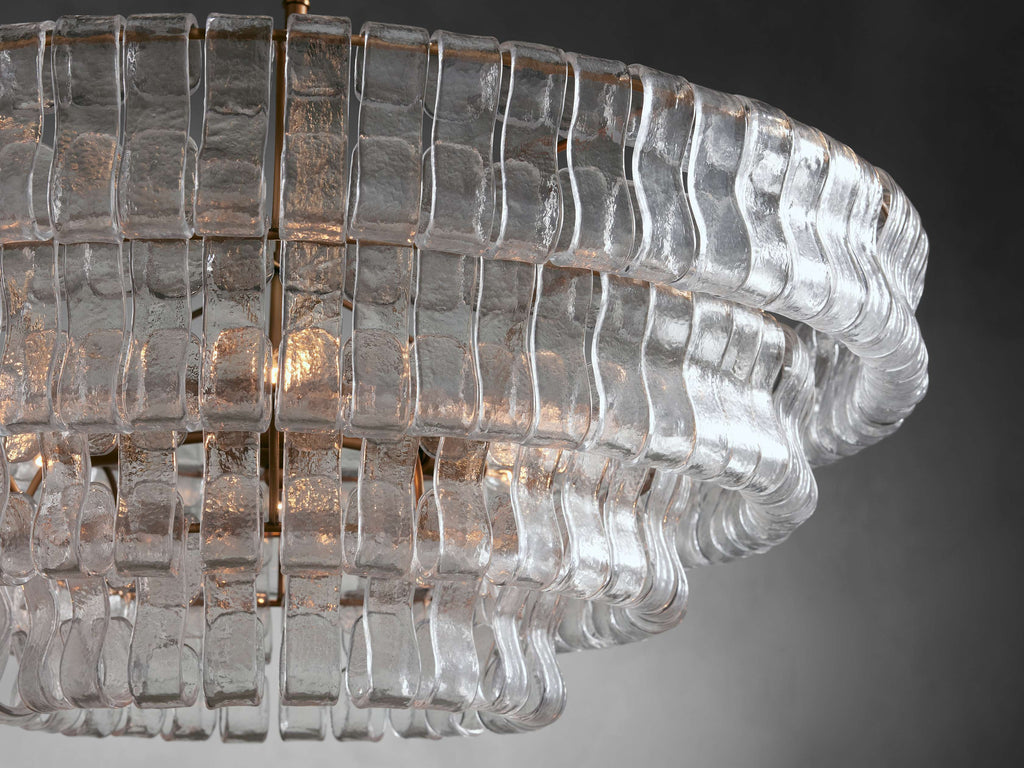 Curved Textured Glass Crown Chandelier
