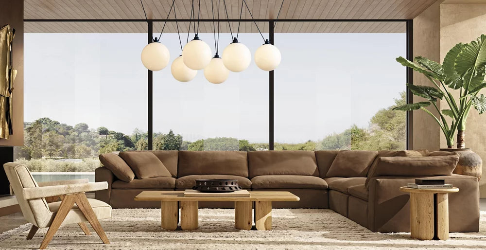 Custom Cable Milk Glass Chandelier