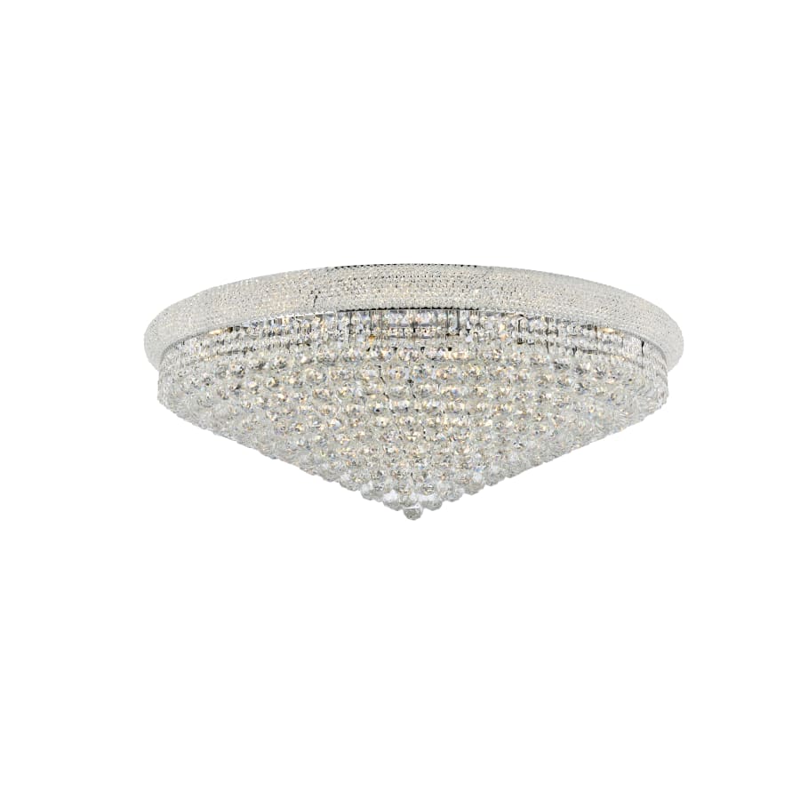 Elegant Lighting Primo 30 Light 42" Wide Flush Mount Waterfall Ceiling Fixture with Clear Royal Cut Crystals