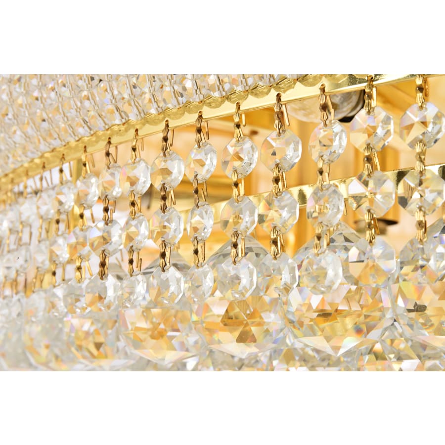 Elegant Lighting Primo 30 Light 42" Wide Flush Mount Waterfall Ceiling Fixture with Clear Royal Cut Crystals