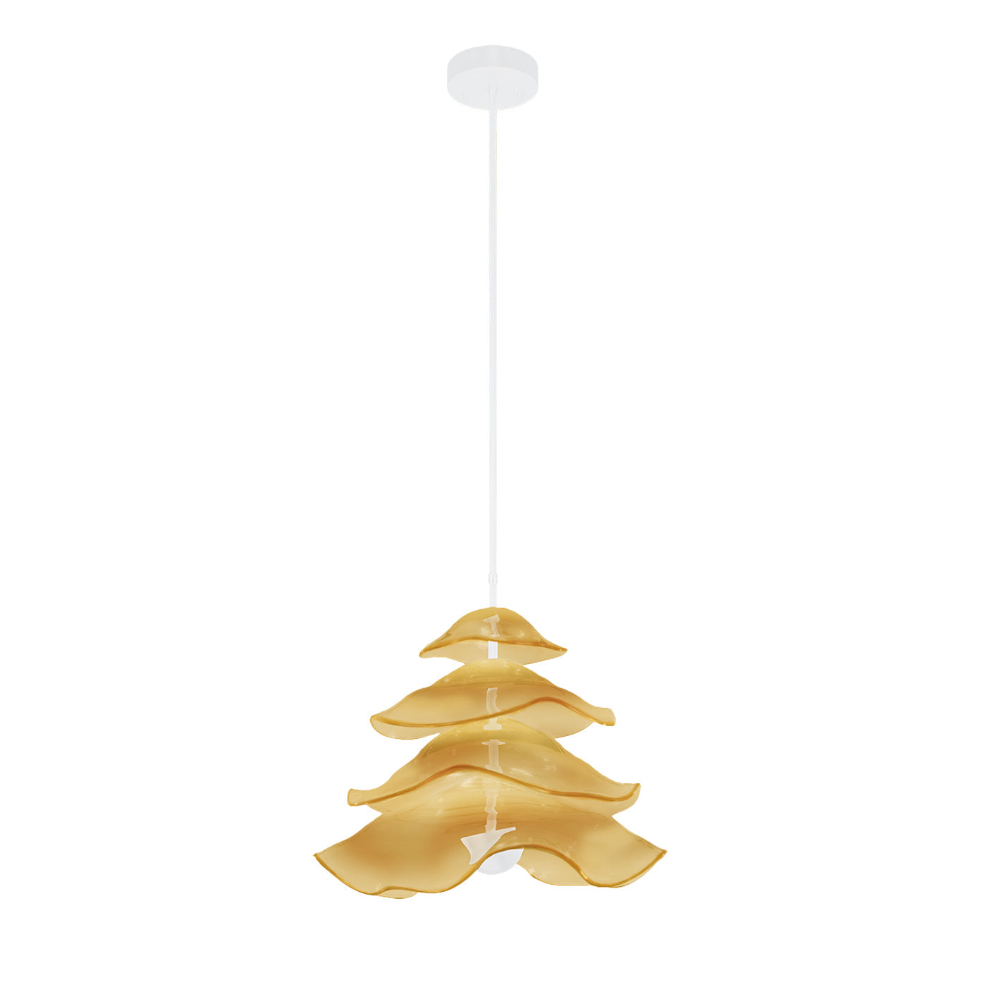 Embark Sculpted Glass Pendant / White/Amber