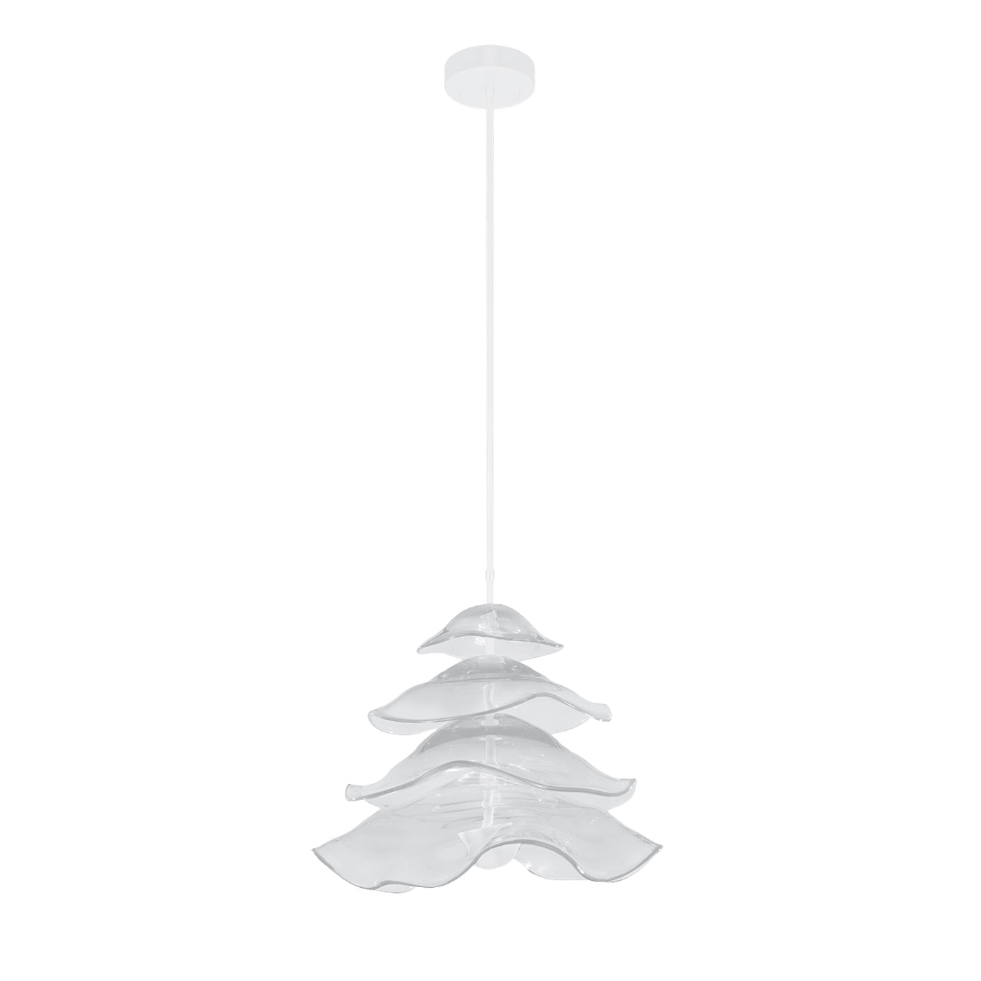 Embark Sculpted Glass Pendant / White/Clear