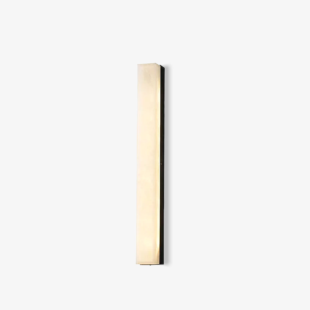 Emerson Linear Alabaster LED Wall Light / ∅ 2.4″ x H 23.6″ / Dia 6cm x H 60cm / Brass & White / Warm Light