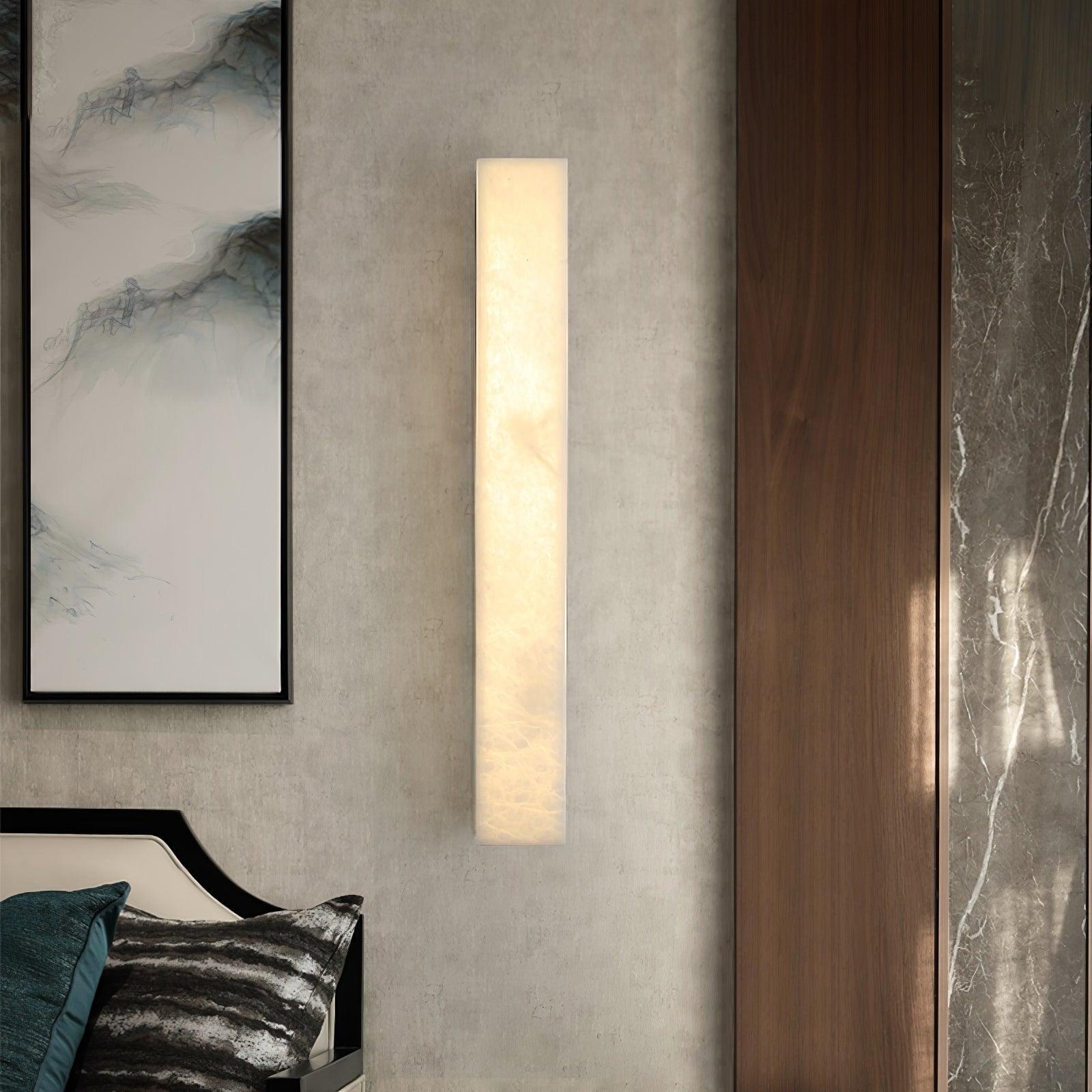 Emerson Linear Alabaster LED Wall Light / ∅ 2.4″ x H 23.6″ / Dia 6cm x H 60cm / Black & White / Cool Light