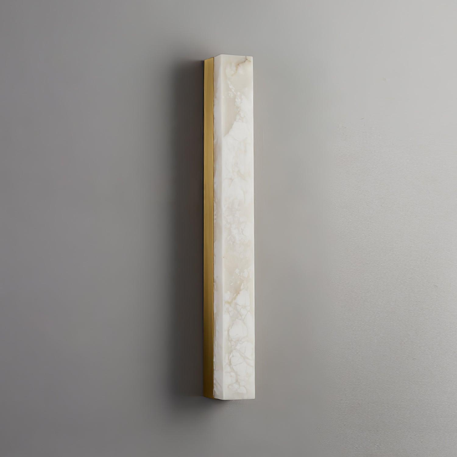 Emerson Linear Alabaster LED Wall Light / ∅ 2.4″ x H 39.4″ / Dia 6cm x H 100cm / Brass & White / Warm Light