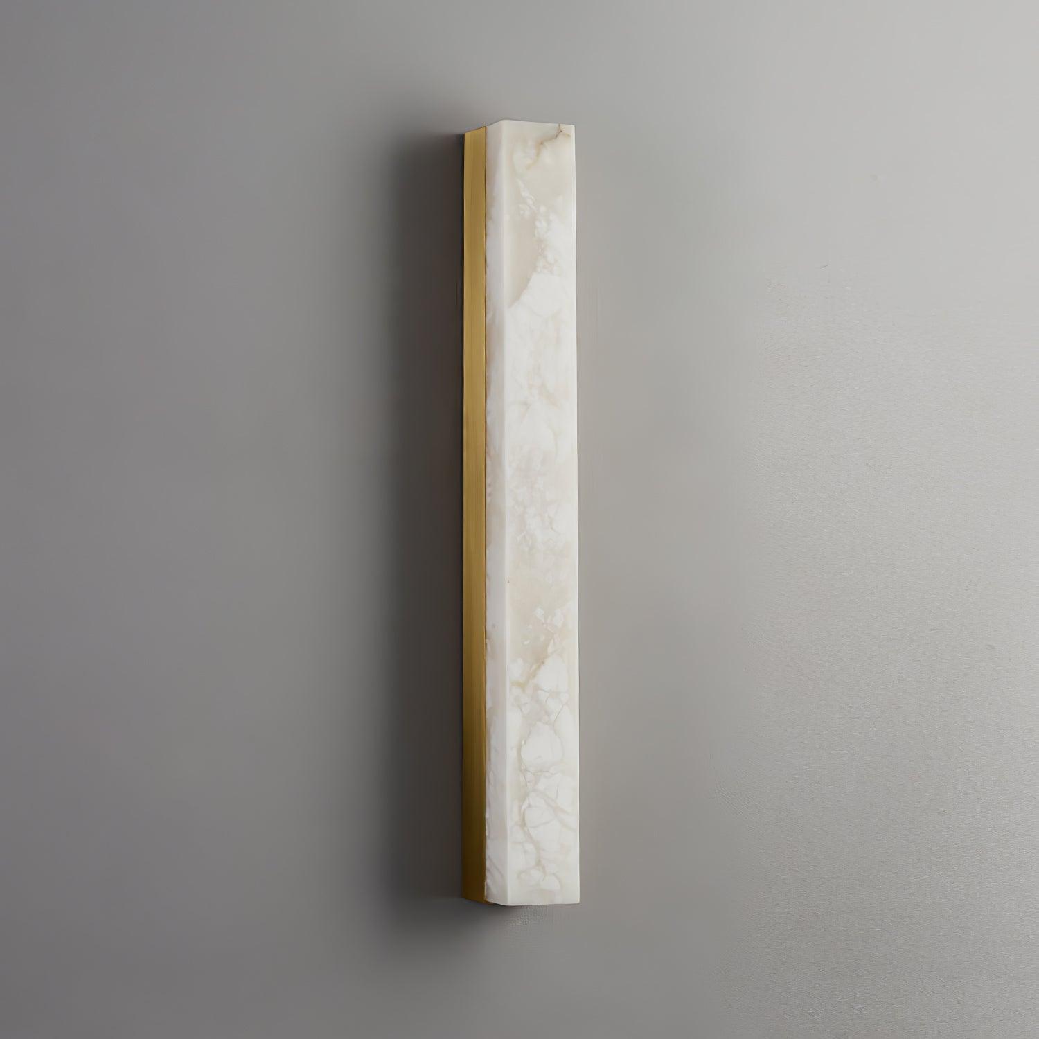 Emerson Linear Alabaster LED Wall Light / ∅ 2.4″ x H 39.4″ / Dia 6cm x H 100cm Set of 2 / Brass & White / Cool Light