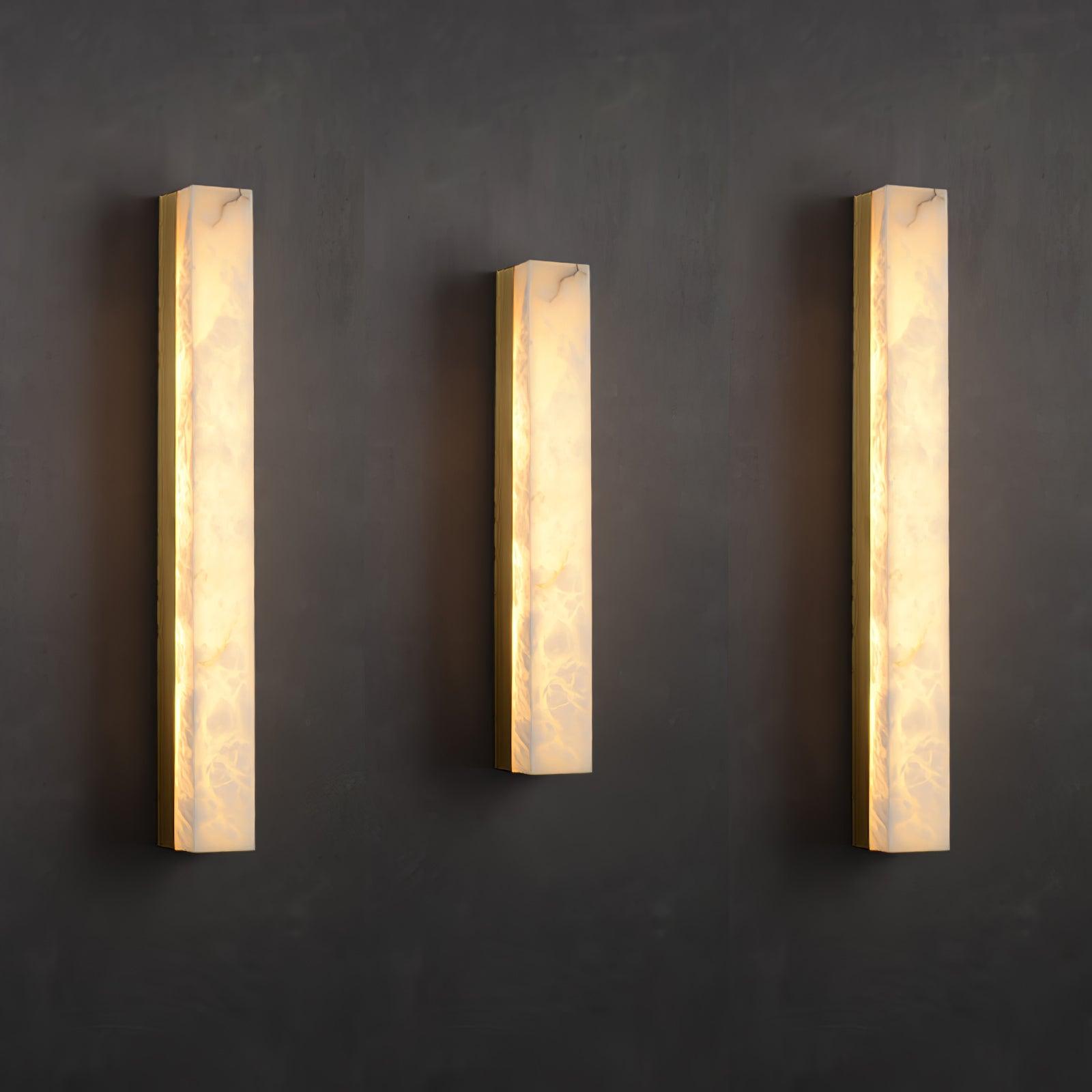 Emerson Linear Alabaster LED Wall Light / ∅ 2.4″ x H 39.4″ / Dia 6cm x H 100cm Set of 2 / Black & White / Warm Light