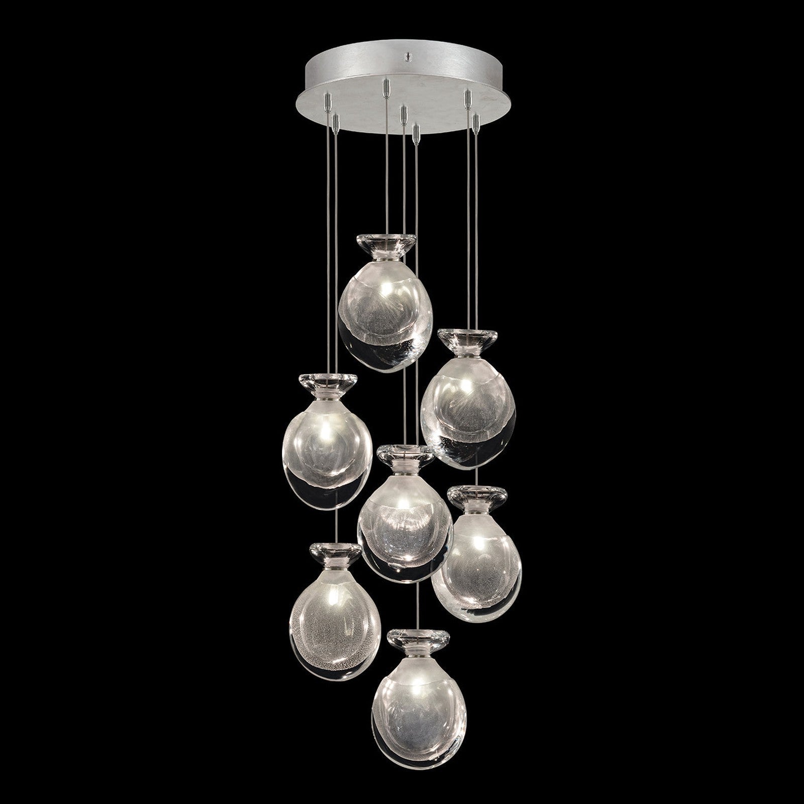 Essence Handblown Glass Pendant / Clear Mix / Silver