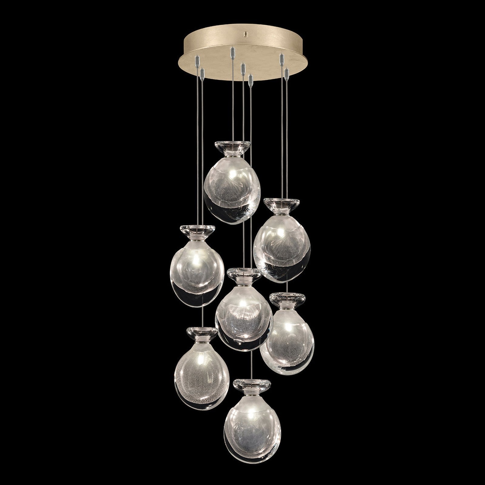 Essence Handblown Glass Pendant / Clear Mix / Gold