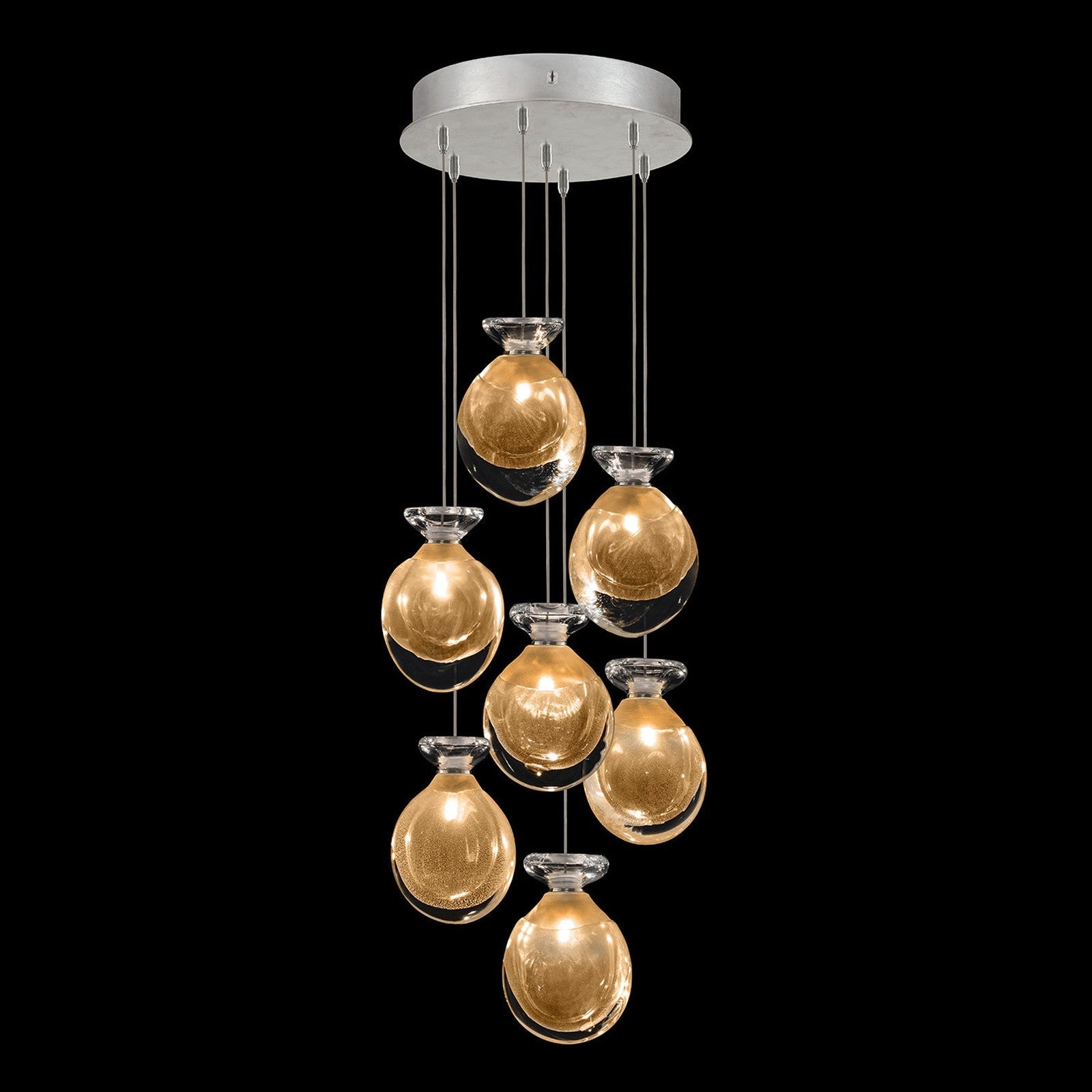Essence Handblown Glass Pendant / Gold Mix / Silver