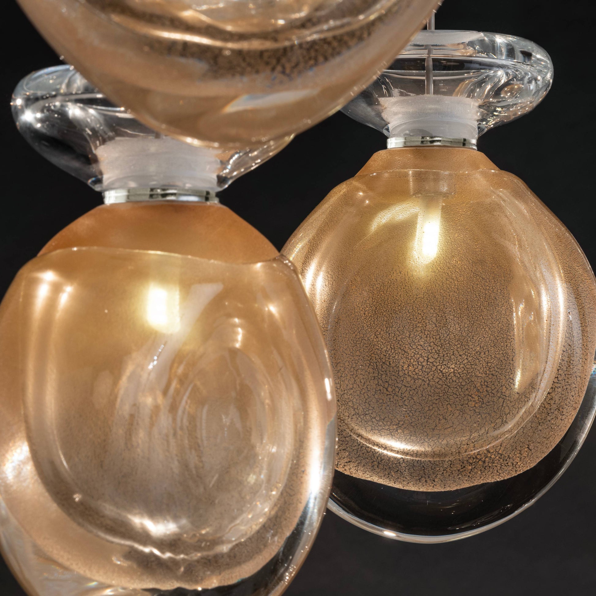 Essence Handblown Glass Pendant / Gold Round / Gold