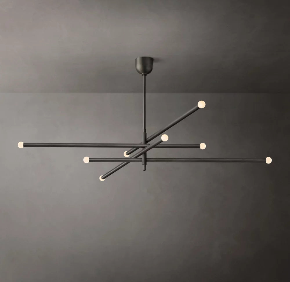 Etched Glass Orb Balance LED Chandelier