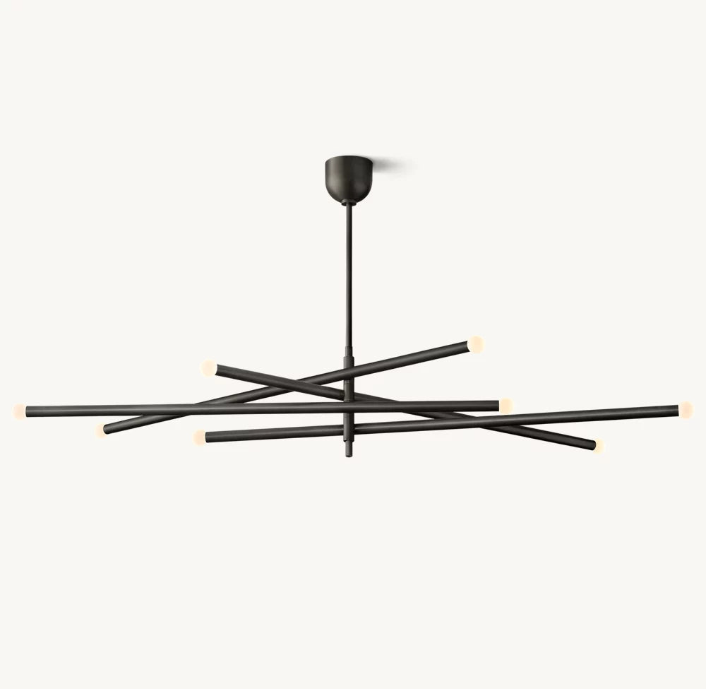 Etched Glass Orb Balance LED Chandelier