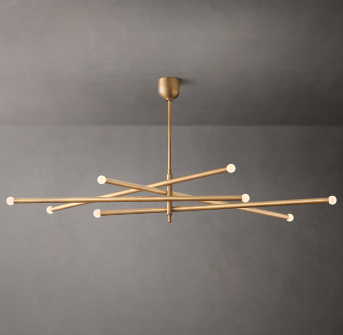 Etched Glass Orb Balance LED Chandelier