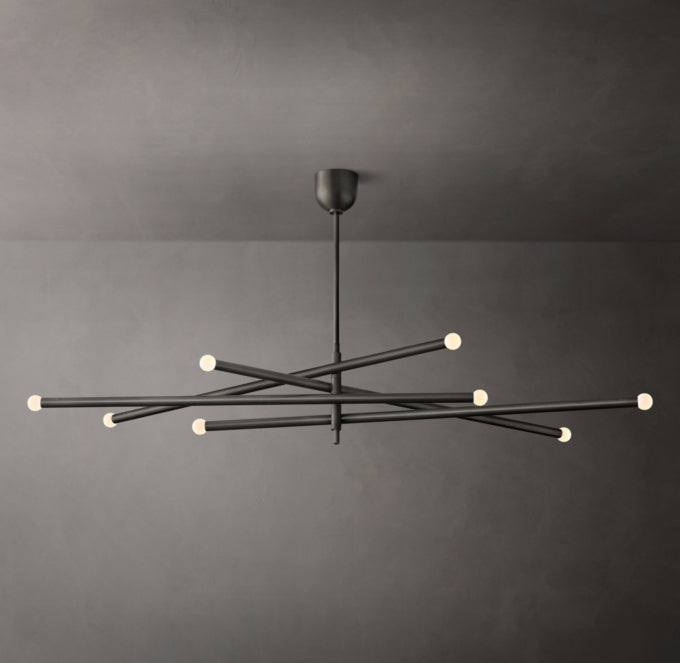 Etched Glass Orb Balance LED Chandelier