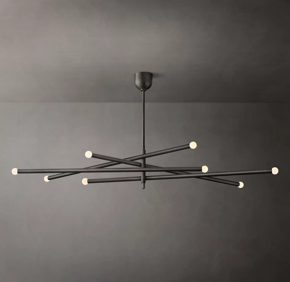 Etched Glass Orb Balance LED Chandelier