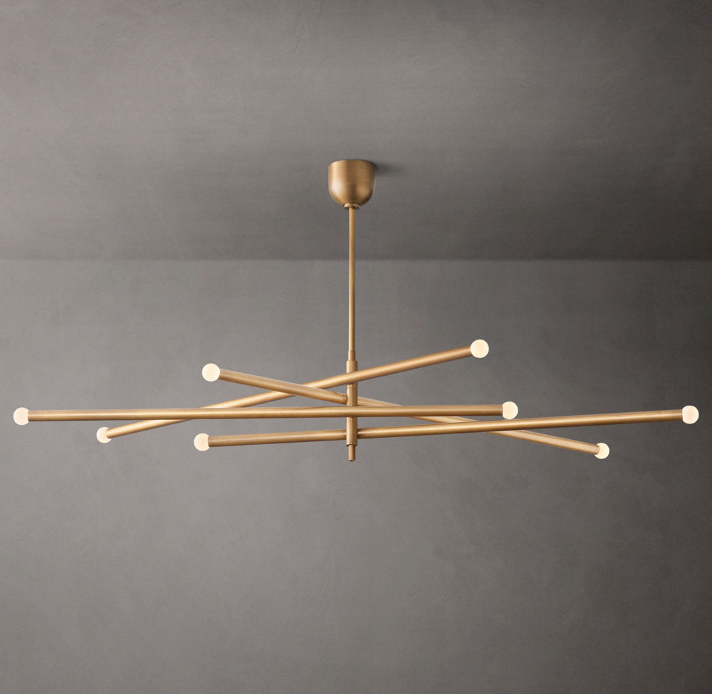Etched Glass Orb Balance LED Chandelier