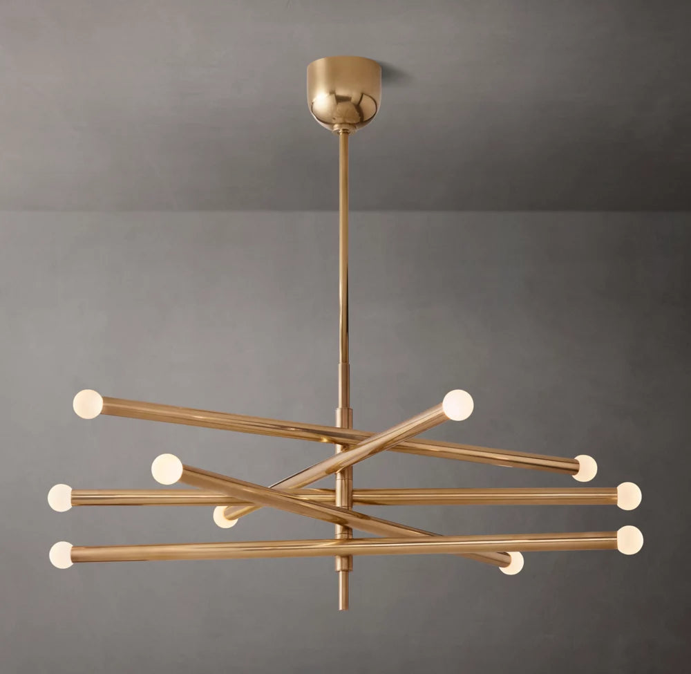 Etched Globe Balance LED Chandelier