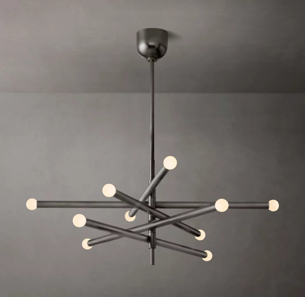 Etched Globe Balance LED Chandelier