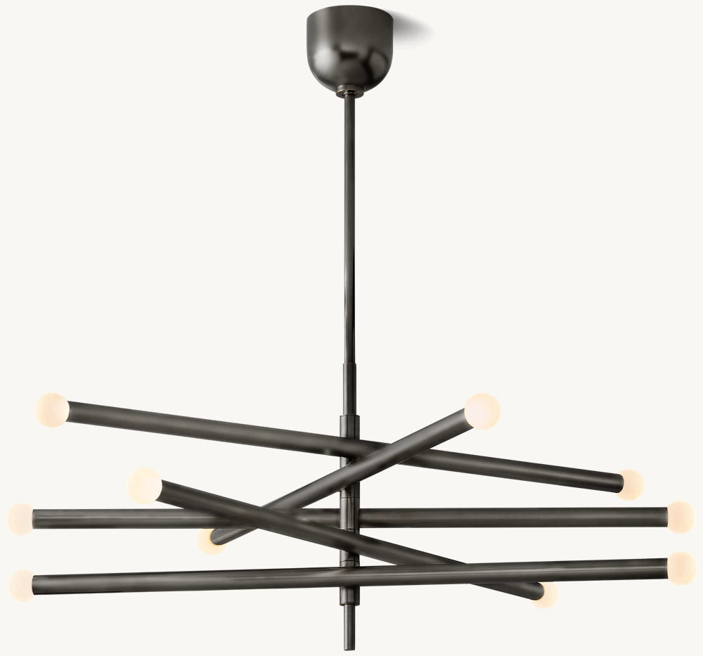 Etched Globe Balance LED Chandelier
