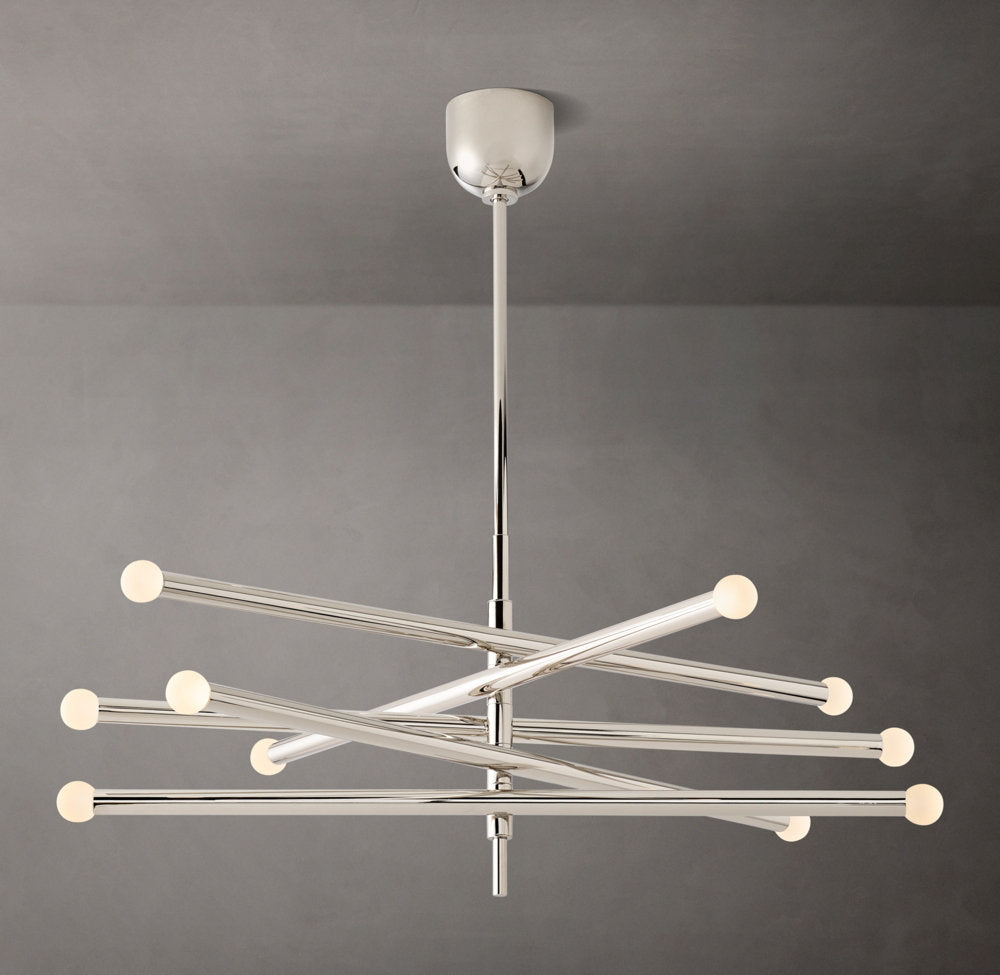 Etched Globe Balance LED Chandelier