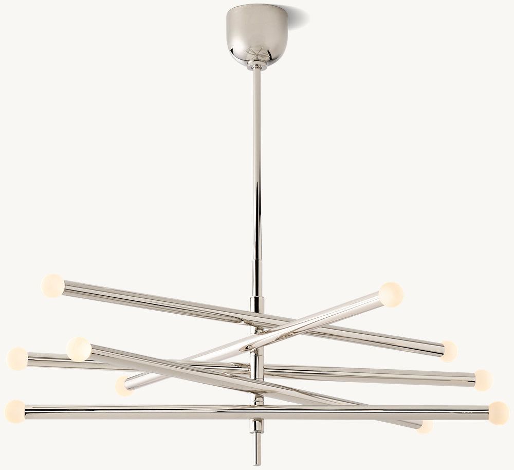 Etched Globe Balance LED Chandelier