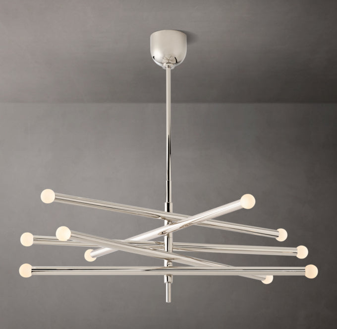 Etched Globe Balance LED Chandelier