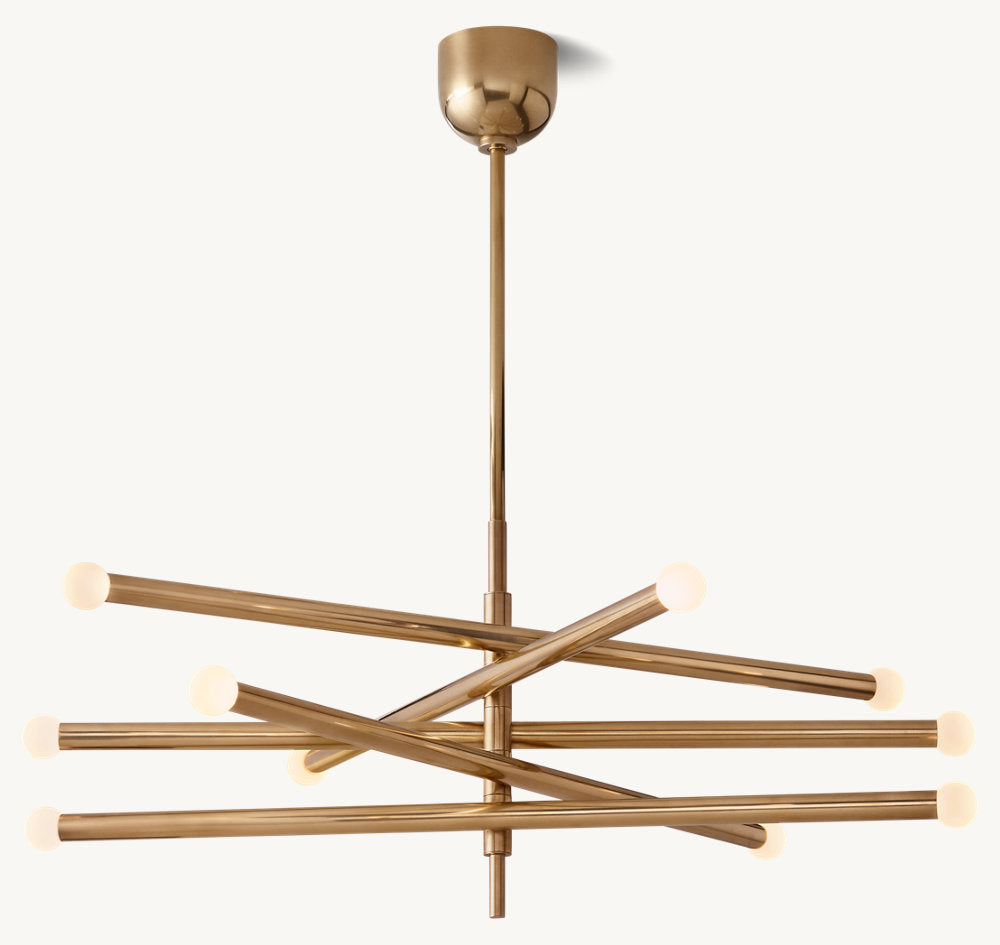 Etched Globe Balance LED Chandelier