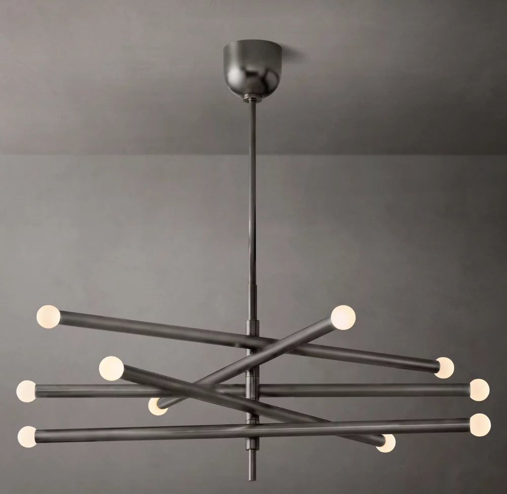 Etched Globe Balance LED Chandelier