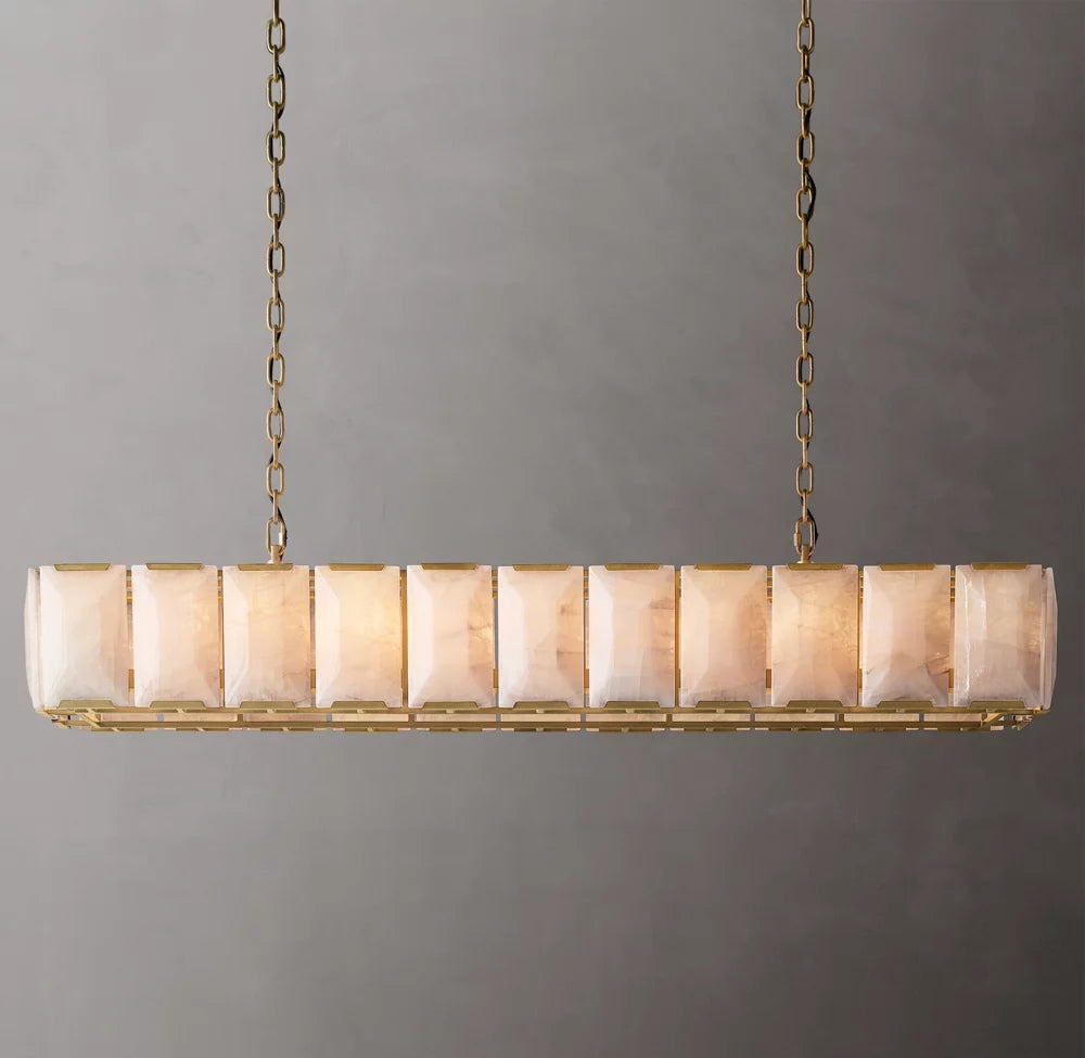 Faceted Calcite Gallery Island Chandelier