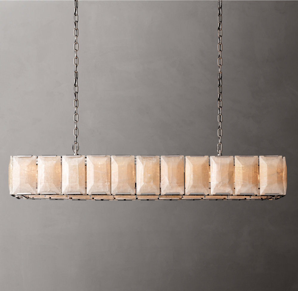 Faceted Calcite Gallery Island Chandelier