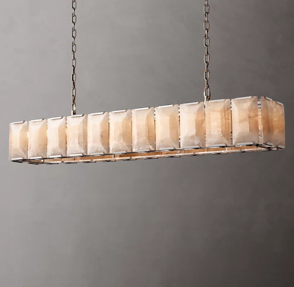 Faceted Calcite Gallery Island Chandelier