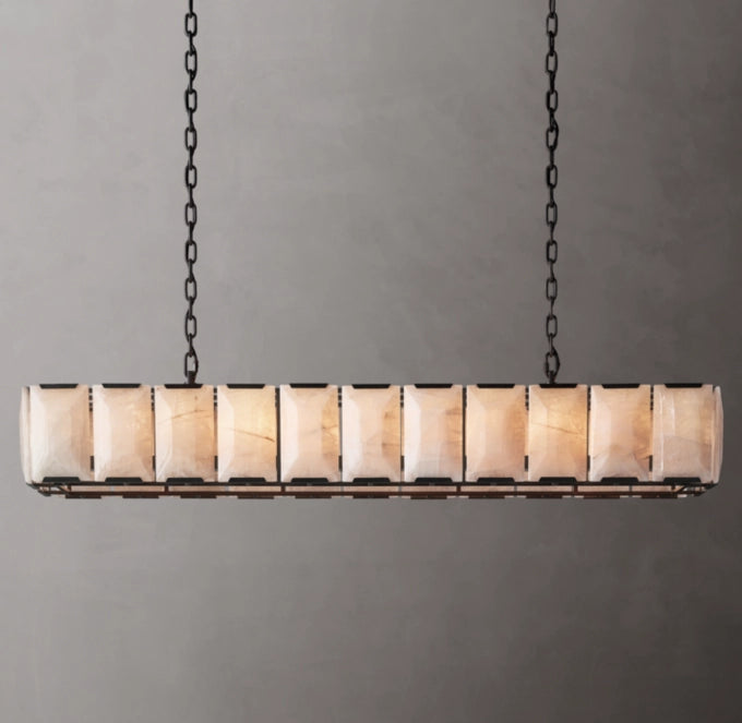 Faceted Calcite Gallery Island Chandelier