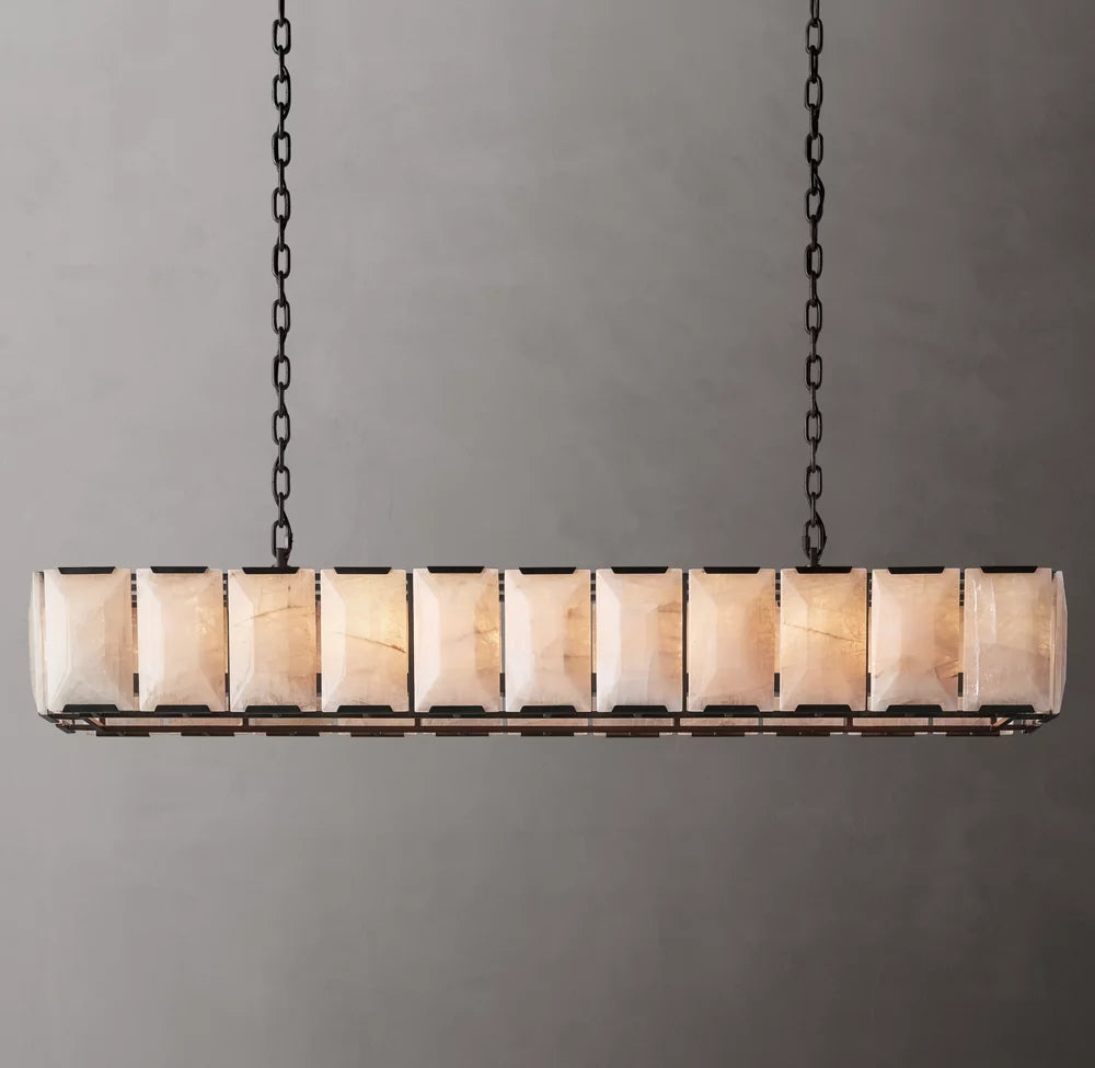Faceted Calcite Gallery Island Chandelier