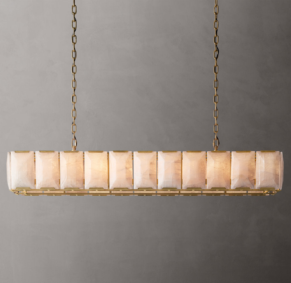 Faceted Calcite Gallery Island Chandelier