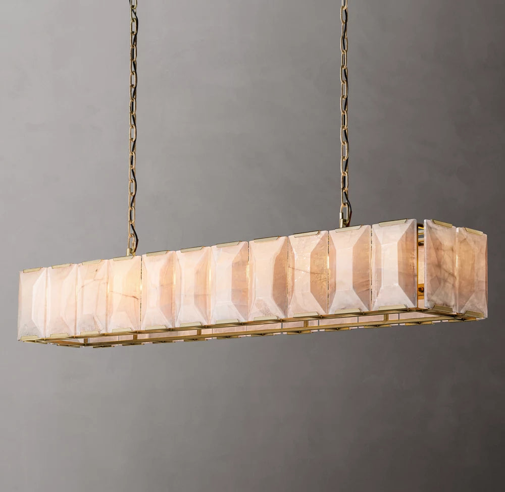 Faceted Calcite Gallery Island Chandelier
