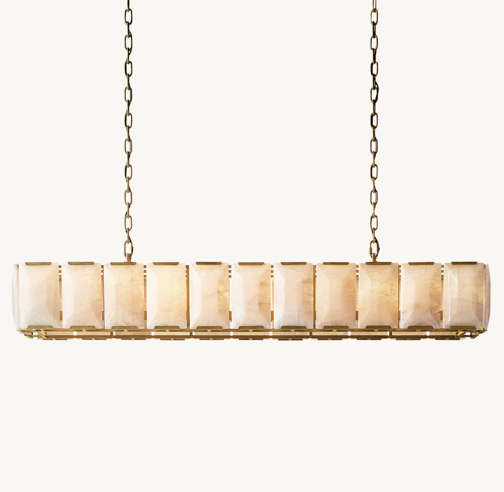 Faceted Calcite Gallery Island Chandelier