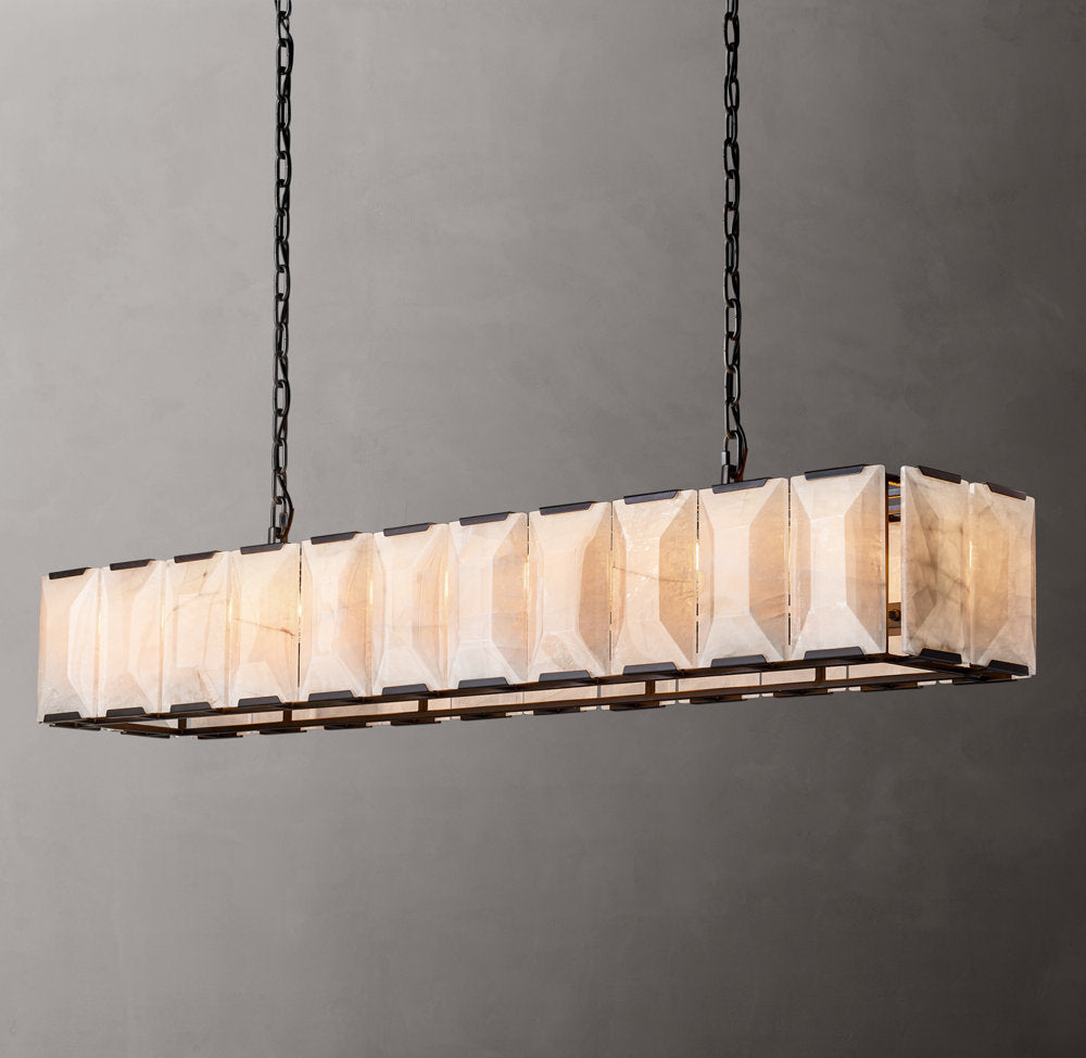 Faceted Calcite Gallery Island Chandelier