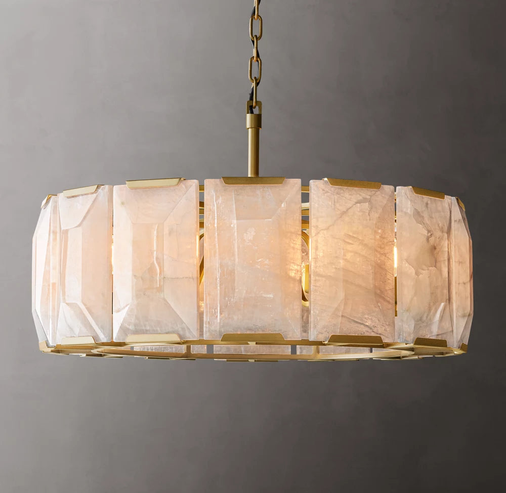 Faceted Calcite Ring Chandelier