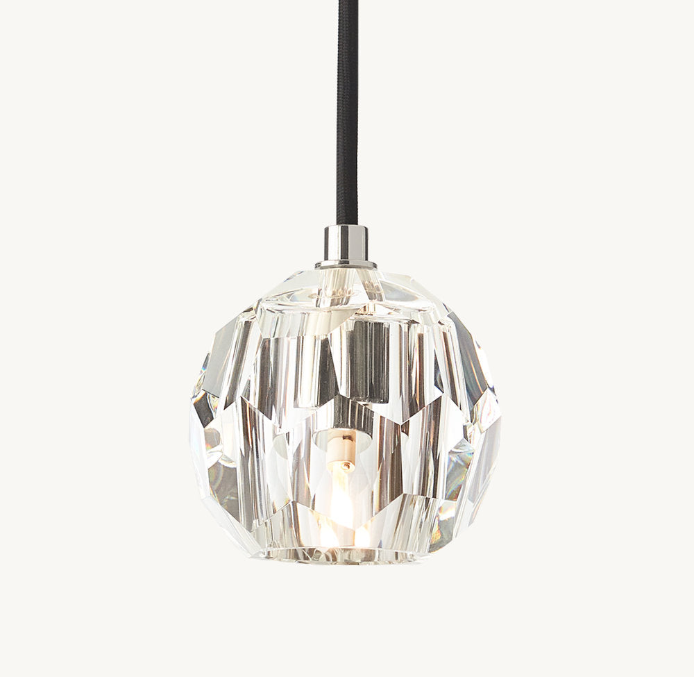 Faceted Clear Crystal Cord Pendant