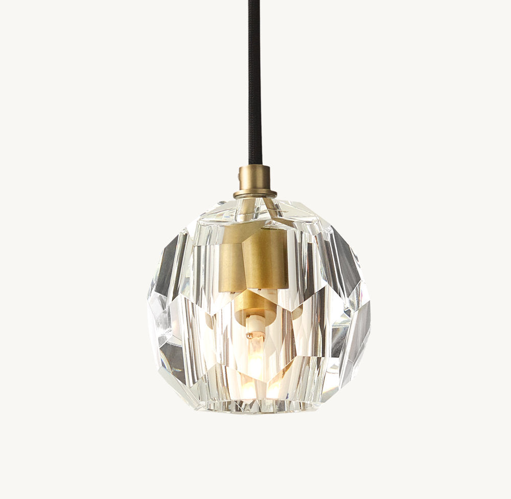 Faceted Clear Crystal Cord Pendant